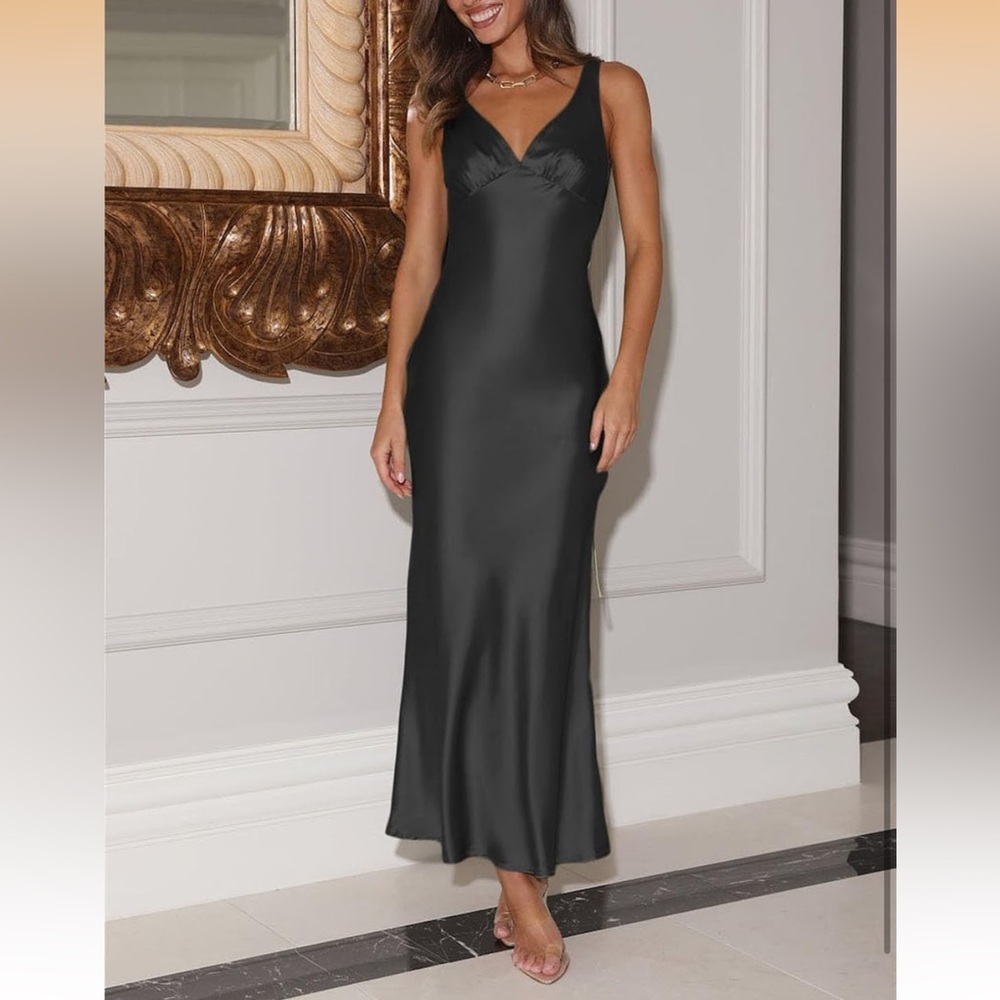 Elegant Black Satin Gown